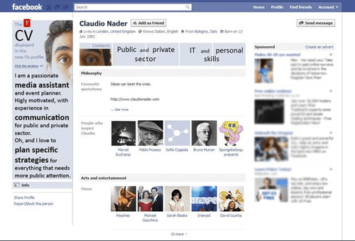 Trasformare il Profilo Facebook in Curriculum